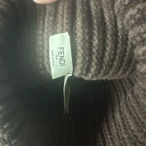 Fendi | Accessories | Fendi Chocolate Brown Ribbed Knit Hat  display picture 1